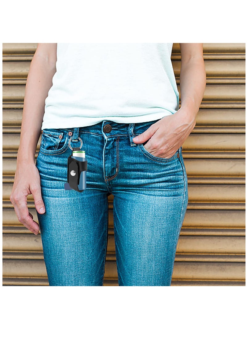 Excefore Asthma Inhaler Holder Carrying Holder for L-Shaped Inhaler PU Leather Protective Travel Handy Mini Holster for Adults and Kids,Carrying Case with Carabiner Clip, Inhaler Not Included, Black - Image 5