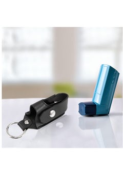 Excefore Asthma Inhaler Holder Carrying Holder for L-Shaped Inhaler PU Leather Protective Travel Handy Mini Holster for Adults and Kids,Carrying Case with Carabiner Clip, Inhaler Not Included, Black  - Image 3