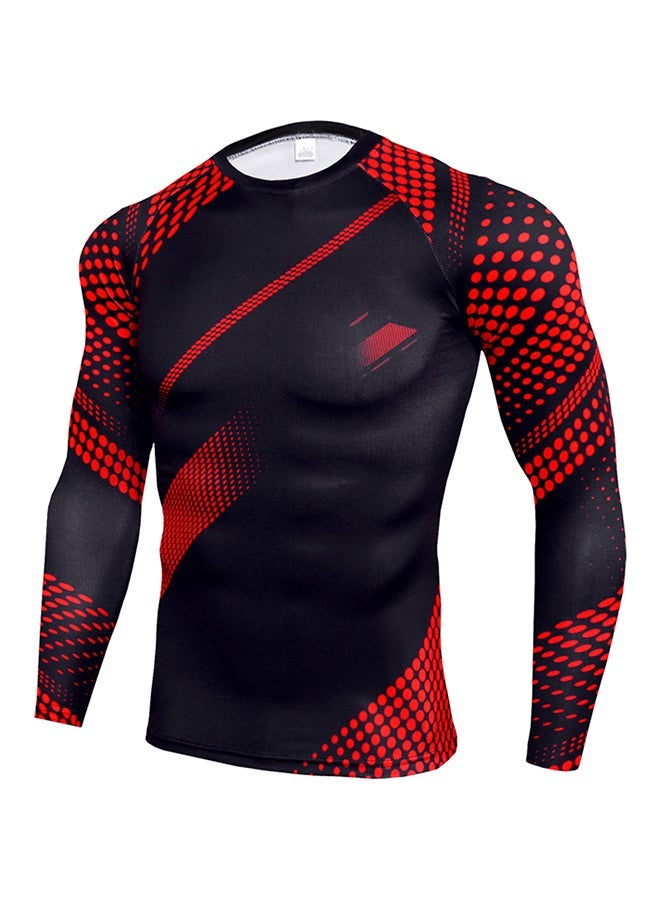 NIBEMINENT Dot Detail Cycling Jersey Suit Set Red/Black  - Image 2