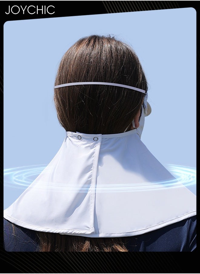 Joychic - Summer Ice Silk Sun Protection Mask Full Face Women's Forehead and Neck Anti-UV Mask with Removable Brim Grey - Image 1
