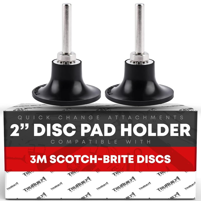 T1A 2-inch Conditioning Disc Pad Holder Assembly, Pack of 2-1/4'' Shank - Compatible with 3M ROLOC Scotch-Brite Brand Discs - Speed-Lok TR Quick-Change Attachment - Image 1