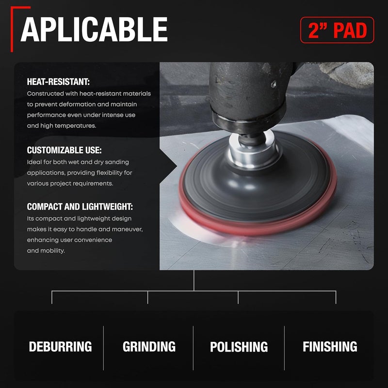 T1A 2-inch Conditioning Disc Pad Holder Assembly, Pack of 2-1/4'' Shank - Compatible with 3M ROLOC Scotch-Brite Brand Discs - Speed-Lok TR Quick-Change Attachment - Image 3