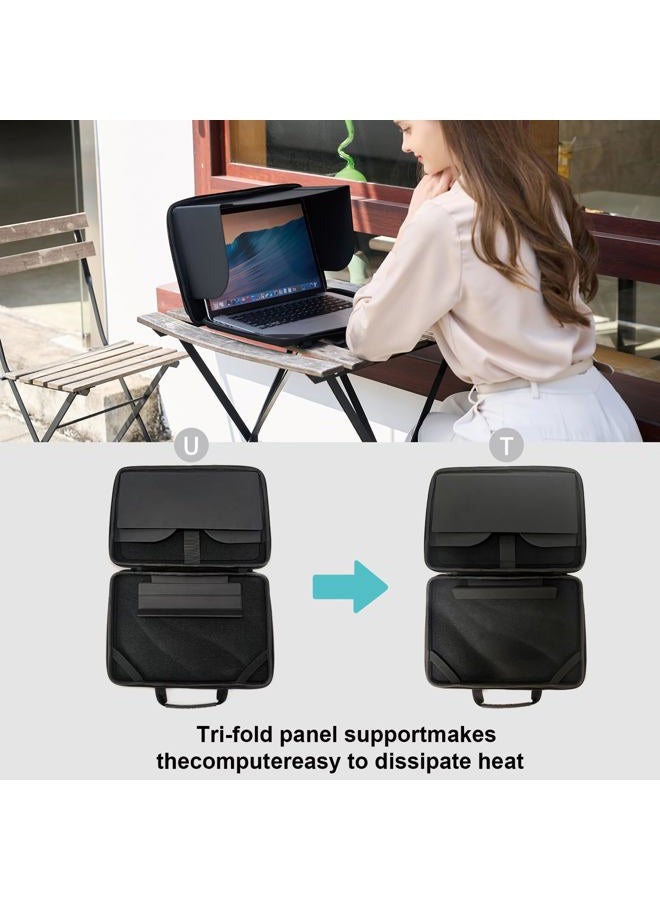 bug 14.2-15.6 Inch Laptop Sun Shade Bag, Chromebook Protective Sleeve Case Shoulder Bag with Sun Hood Foldable Portable Shield Cover for Working Outside, Computer Hard Shell Case(Patent Pending) - Image 3