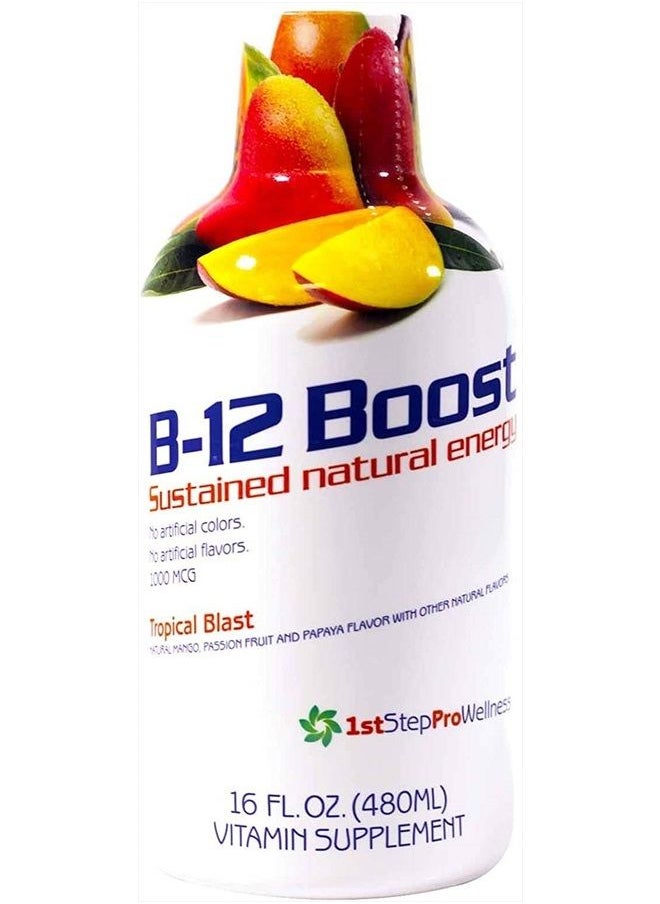 1st Step for Energy High Performance Fitness, Inc. 1st Step Liquid B-12 Tropical Blast 16-Ounce, 1 Bottle 
