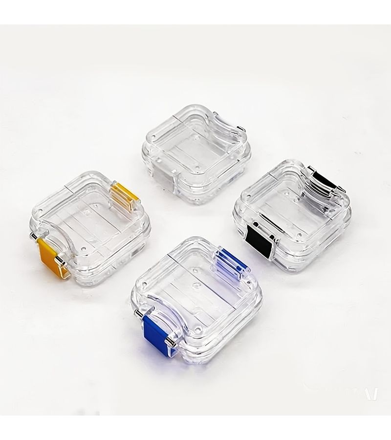4 Piece Plastic Dental Storage Boxes for Denture Cleaning Portable Orthodontic Travel Case - Image 1