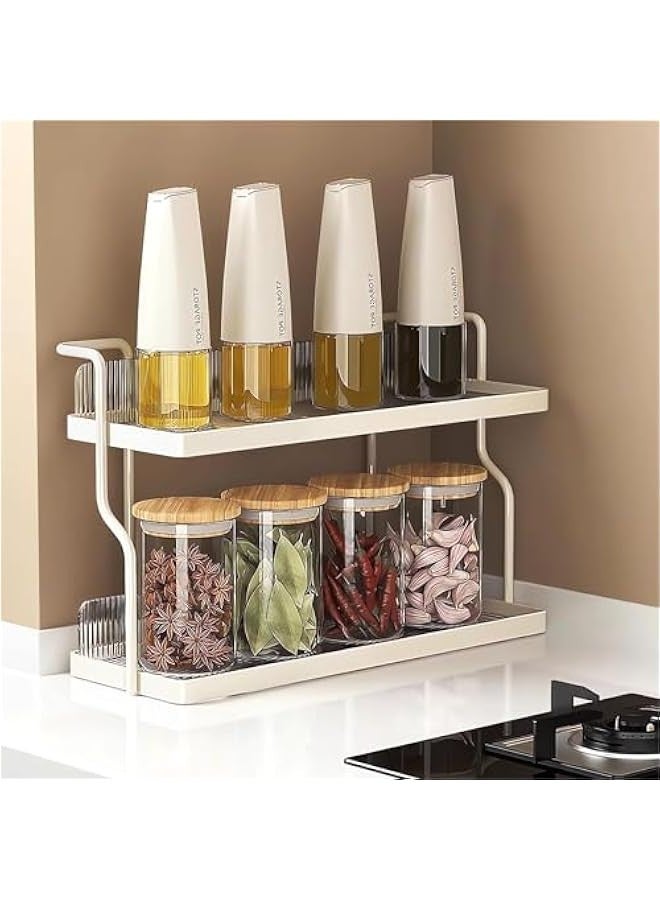 TRASSLE Spice Rack Organizer for Kitchen, Bathroom Countertop Organizer Rack, 2 Tier Metal Separable Non-Slip Counter Organizer for Sink&Cabinet, Makeup Rack Perfume Vanity Organizer - Image 1