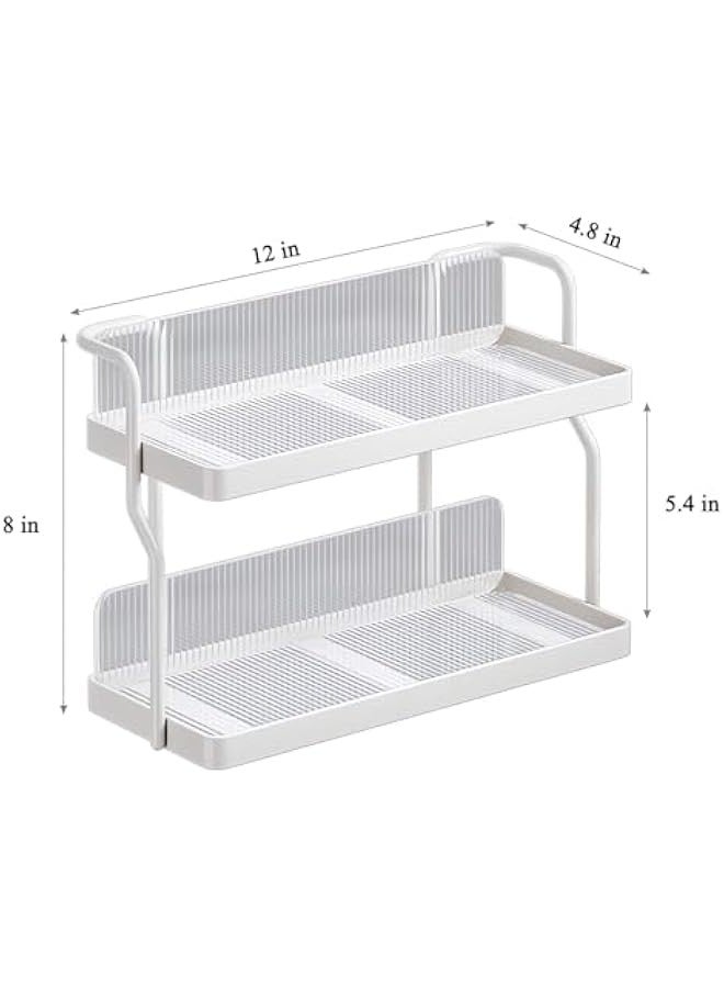 TRASSLE Spice Rack Organizer for Kitchen, Bathroom Countertop Organizer Rack, 2 Tier Metal Separable Non-Slip Counter Organizer for Sink&Cabinet, Makeup Rack Perfume Vanity Organizer - Image 2