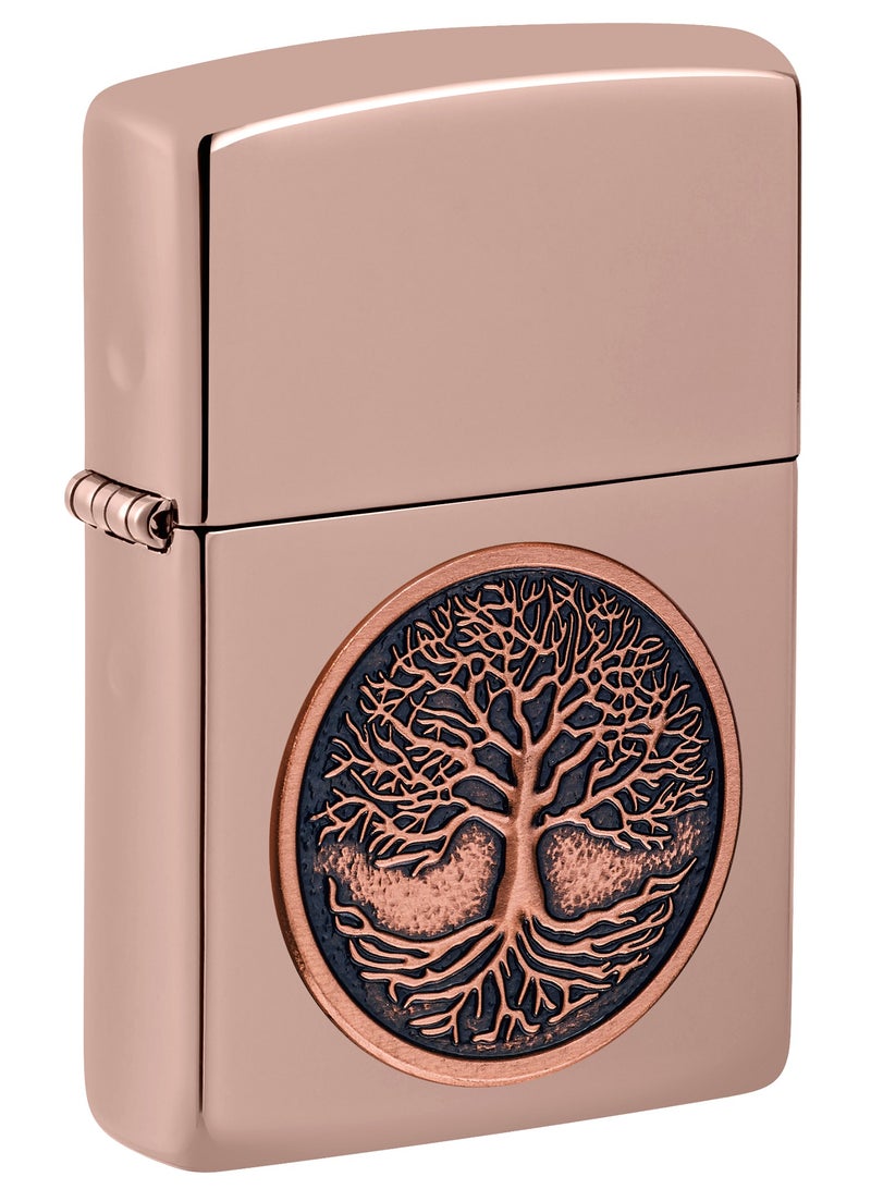 Zippo 49638 49190 Tree Of Life Emblem High Polish Rose Gold Windproof Lighter - Image 1