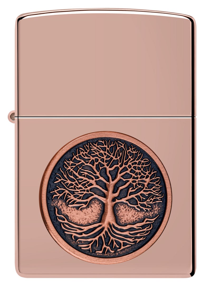Zippo 49638 49190 Tree Of Life Emblem High Polish Rose Gold Windproof Lighter - Image 2