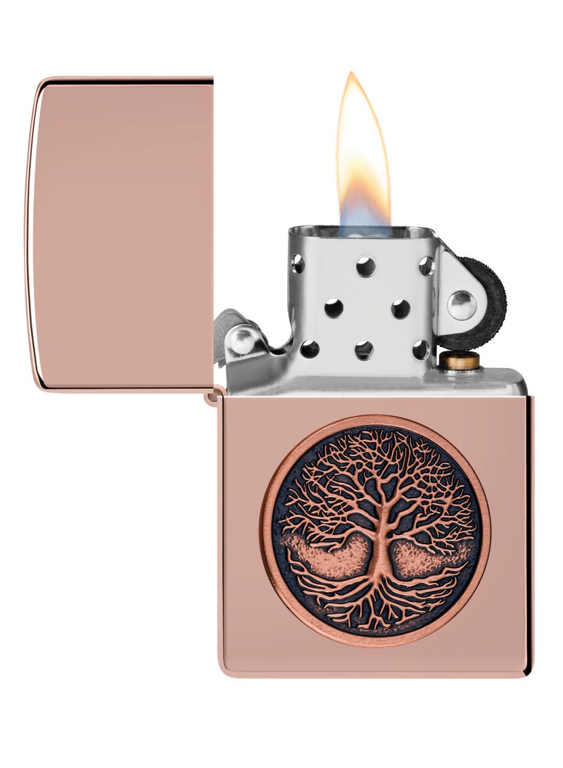 Zippo 49638 49190 Tree Of Life Emblem High Polish Rose Gold Windproof Lighter - Image 3