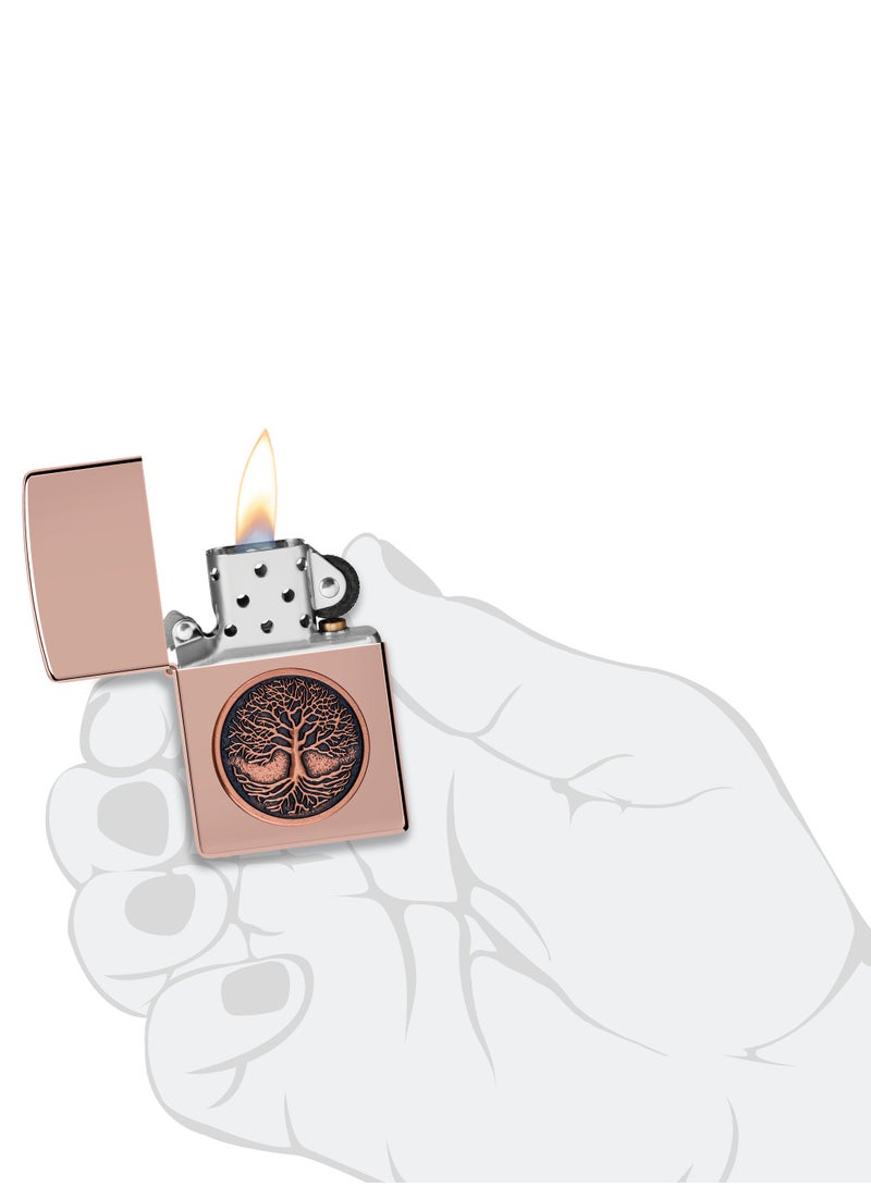 Zippo 49638 49190 Tree Of Life Emblem High Polish Rose Gold Windproof Lighter - Image 5