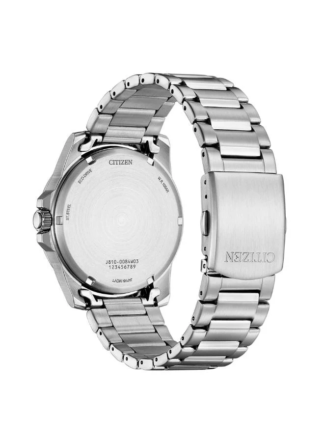 سيتيزن Men's Stainless Steel Strap Eco-Drive Standard Watch AW1816-89L - 42 mm