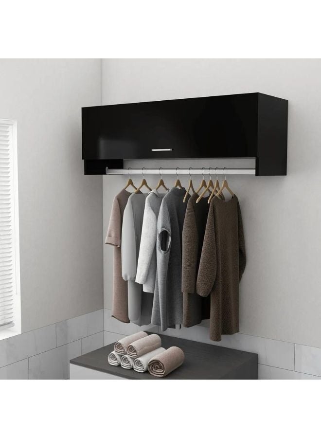 vidaxl vidaXL Wardrobe Black 100x32.5x35 cm Engineered Wood  - Image 1