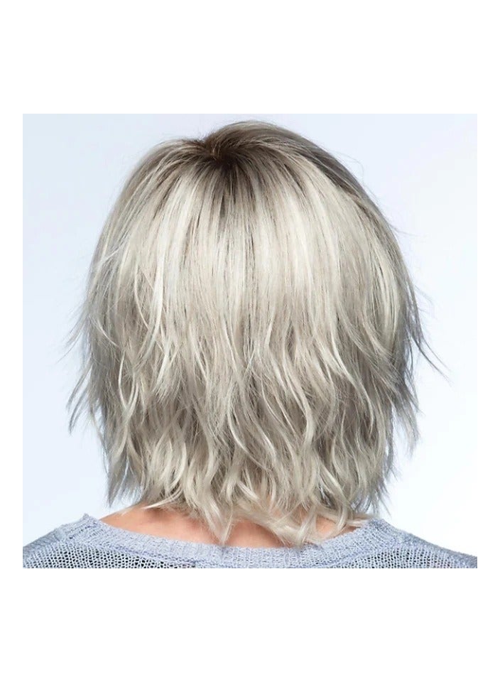Estelle Fiber Heat Resistant loose wave bobo Wig With Bangs for Women Natural Looking Full Wigs for Daily Party  ,Curl , Short  Grey - Image 3