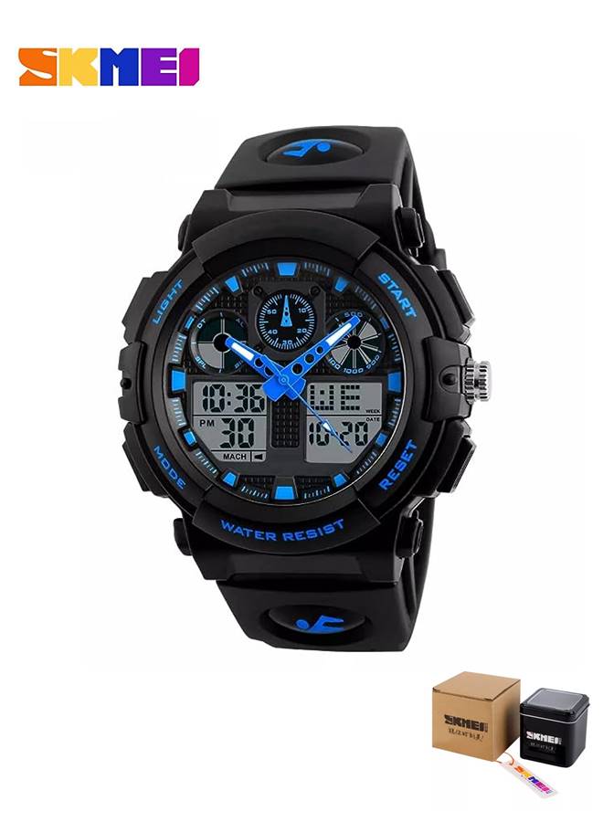 SKMEI Sports Wrist Watch Dual Display Analog and Digital Multi Functional LED Screen 50M Waterproof Mens Gadget - Image 1