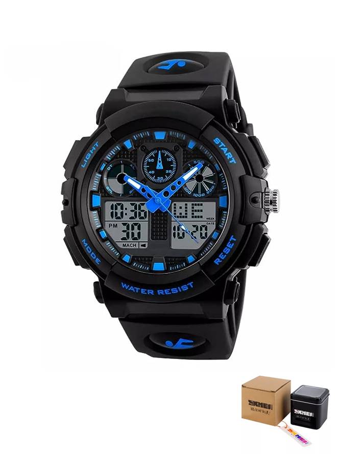 SKMEI Sports Wrist Watch Dual Display Analog and Digital Multi Functional LED Screen 50M Waterproof Mens Gadget - Image 5