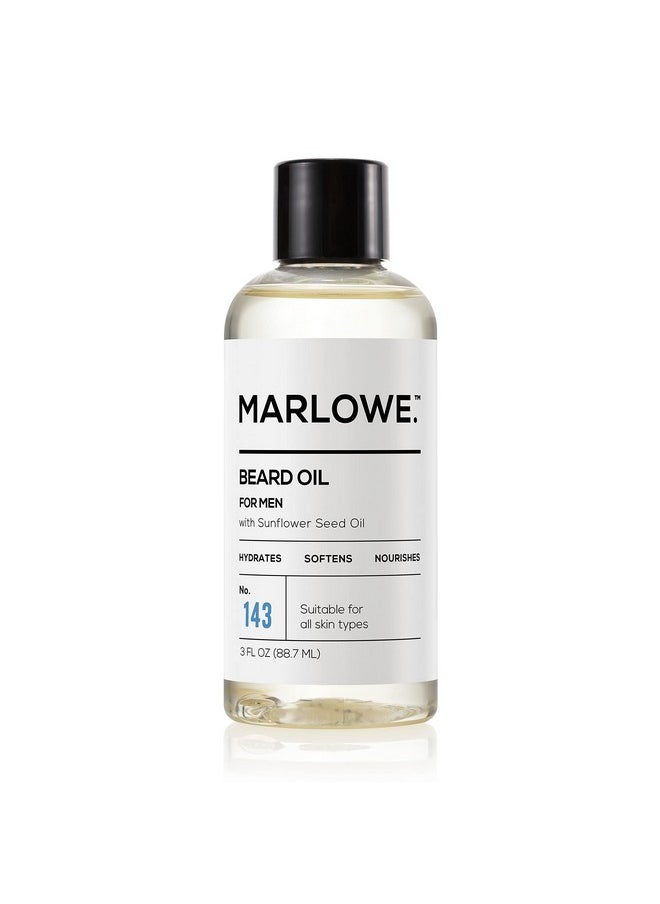 MARLOWE. M BLEND Marlowe. No. 143 Beard Oil 3 Oz Conditioning Beard Oil For Men Softer & Fuller Beard Care 100% Natural Softener With Sunflower & Safflower Oil Conditions & Nourishes Beard Health Fragrance Free  - Image 2