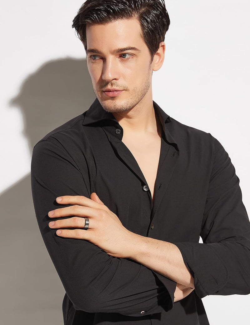 Greenpod 4MM 6MM 8MM Tungsten Carbide Engagement Ring Brushed Beveled Edge Polished Silver Wedding Band for Men Women Engraved I Love You Always & Forever Size 4-15 - Image 5