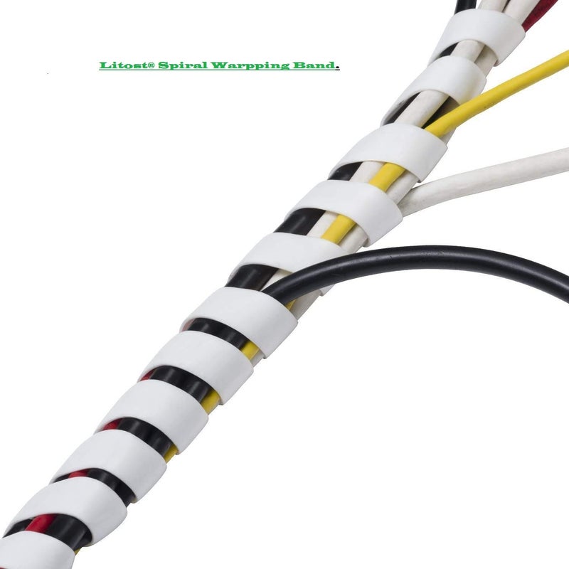 Litost Litost PVC Spiral Wrapping Band for Cable Wire Wrap Manager Size 25 MM Dia 1 INCHWhite Zip OrganizerApproximately Length 25 Meter  - Image 3
