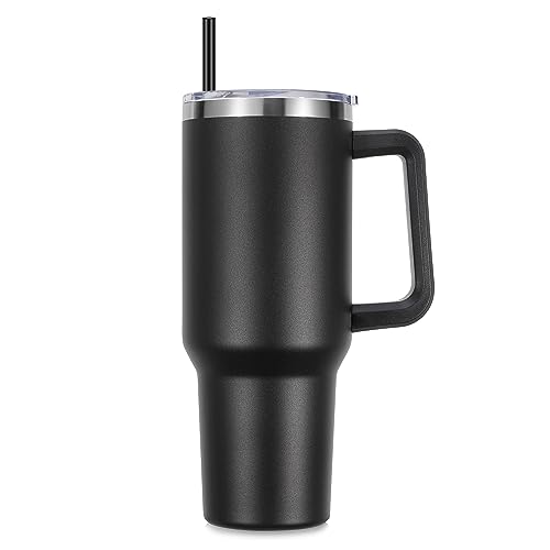 DOMICARE DOMICARE 40 oz Tumbler with Handle and Straw, Stainless Steel Tumbler with Lid and Straw, Reusable Vacuum Insulated  - Image 2