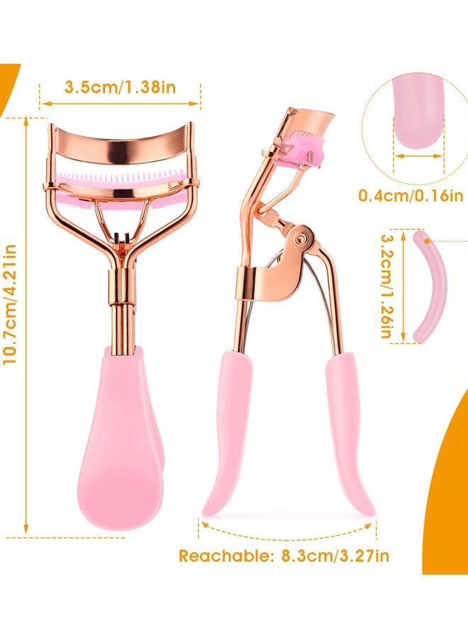 Eyelash Curler Kit Metal Eye Lashes Curler, Professional Makeup Tool With 4 Replacement Refill Pads Get Dramatically Curled Eyelashes For Women Girl - Image 2