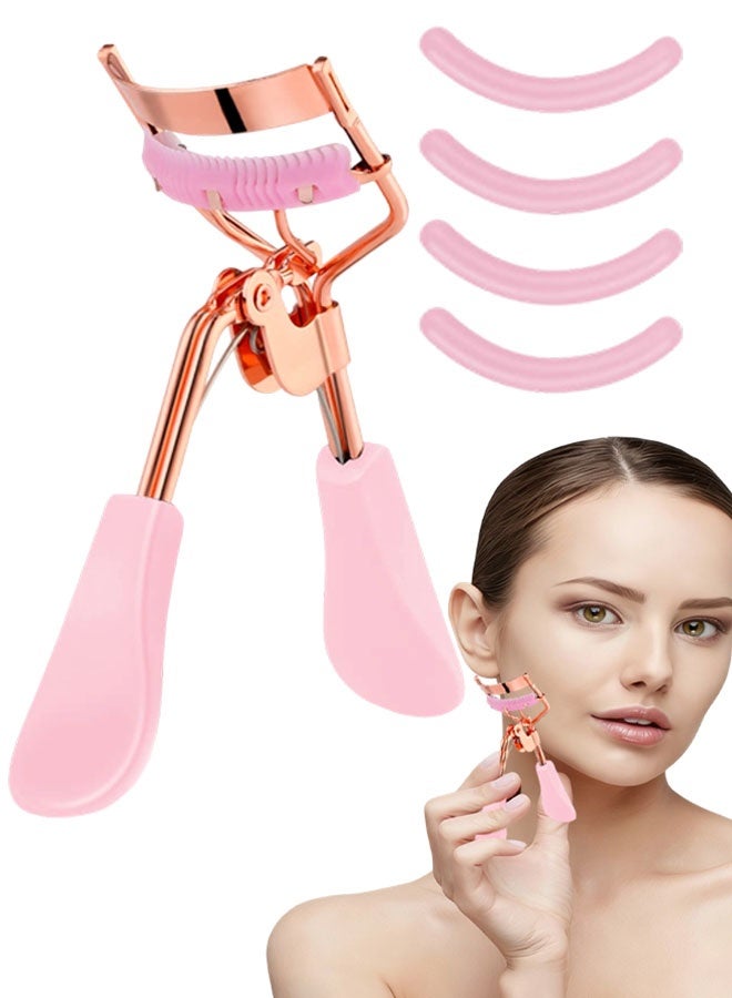 Eyelash Curler Kit Metal Eye Lashes Curler, Professional Makeup Tool With 4 Replacement Refill Pads Get Dramatically Curled Eyelashes For Women Girl - Image 1