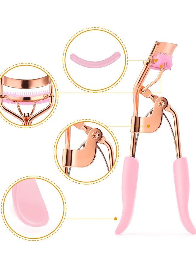 Eyelash Curler Kit Metal Eye Lashes Curler, Professional Makeup Tool With 4 Replacement Refill Pads Get Dramatically Curled Eyelashes For Women Girl - Image 3