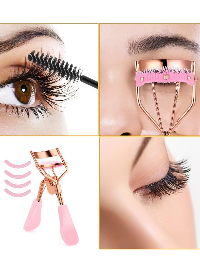 Eyelash Curler Kit Metal Eye Lashes Curler, Professional Makeup Tool With 4 Replacement Refill Pads Get Dramatically Curled Eyelashes For Women Girl - Image 5