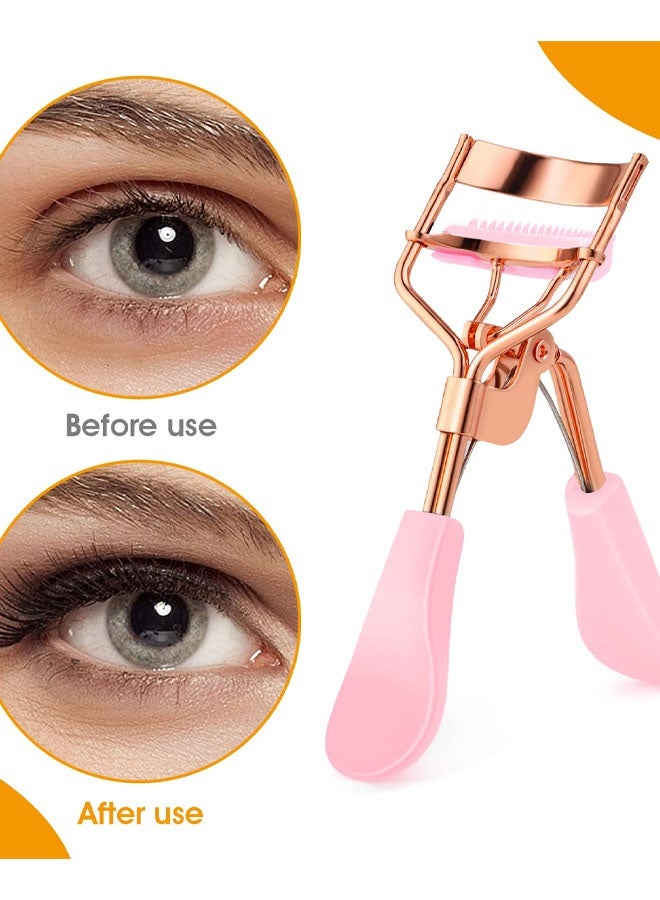 Eyelash Curler Kit Metal Eye Lashes Curler, Professional Makeup Tool With 4 Replacement Refill Pads Get Dramatically Curled Eyelashes For Women Girl - Image 4