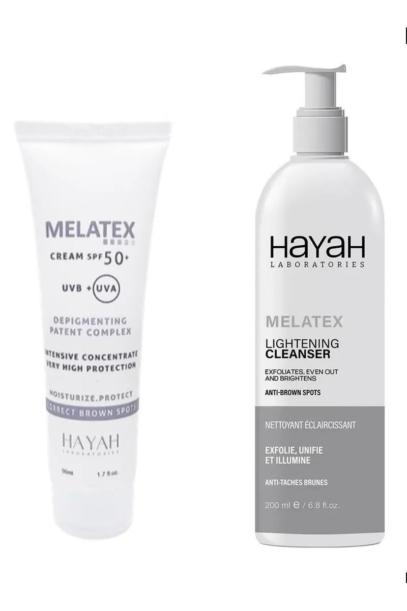 MELATEX Melatex Box SPF Cream 50 Ml + Melatex cleanser 200 Ml