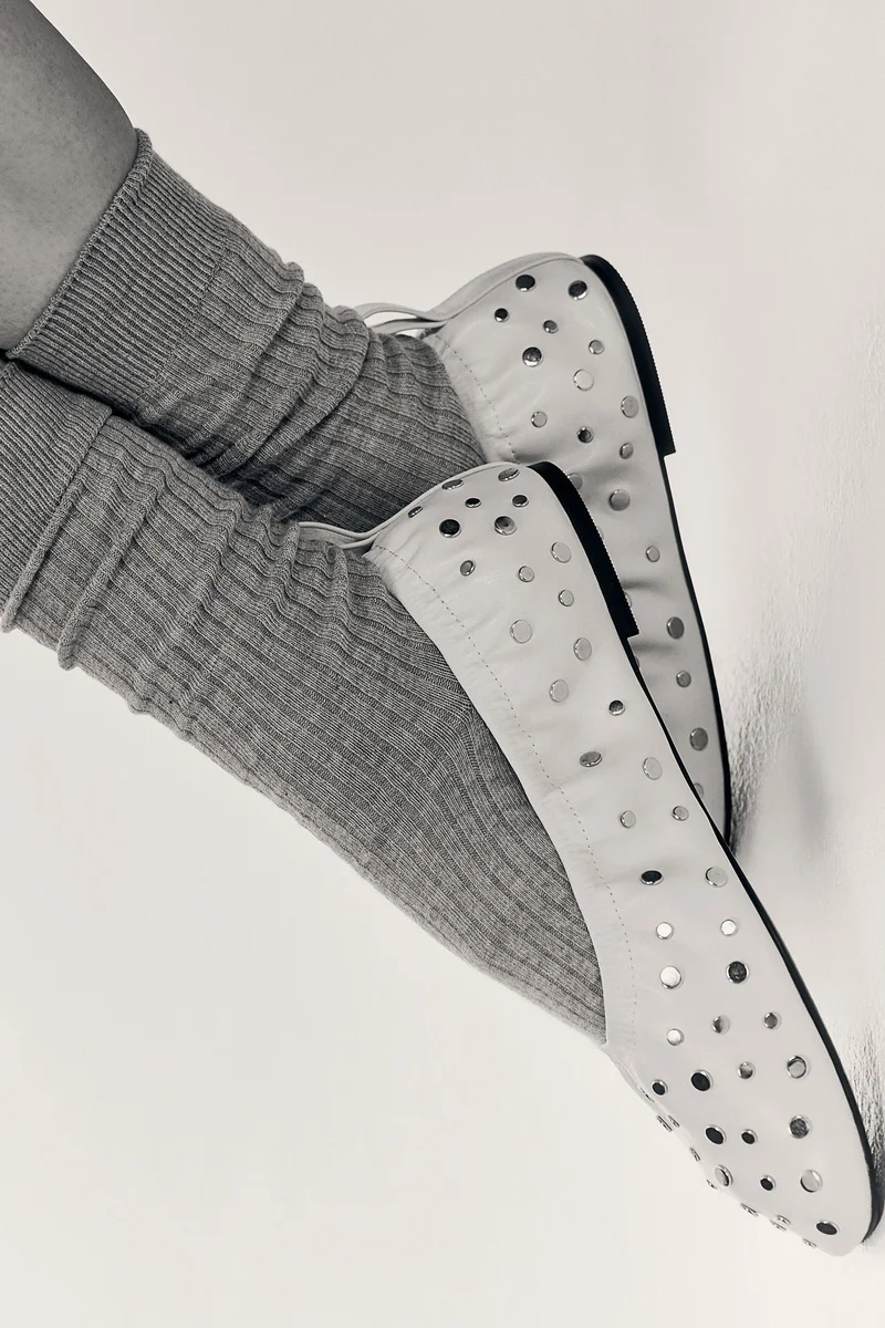 H&M Studded ballet pumps