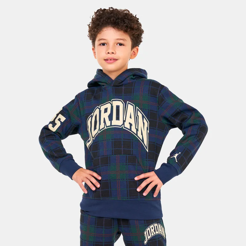 Jordan Kids' Essentials Plaid Pullover Hoodie