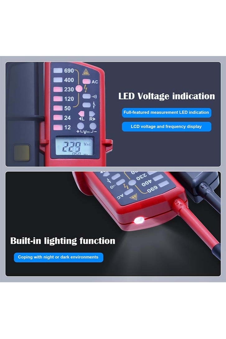 UniT UNI-T UT18C Waterproof Voltage Tester Professional 12V~690V Voltage and Continuity Tester Multifunction Digital Electrical Voltage Meter AC/DC Automatic Range LCD Display - Image 5