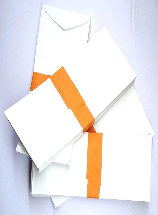 ARETOR 50 Piecess 100 GSM White Envelop For Letter and Document Size 9X4 inch (Pack of 50)
