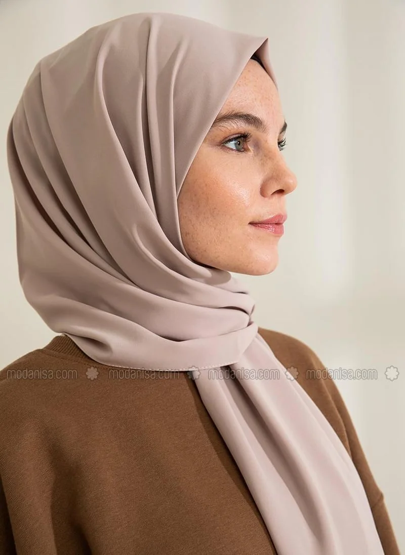 بيور سكارفس شال كريمي سادة من القطن الخالص