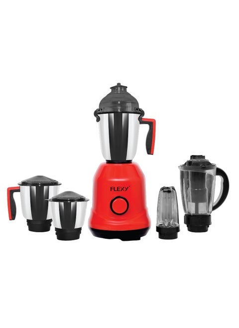 Flexy 6-in-1 Mixer Grinder: 1500W Copper Motor, Stainless Steel Jars, Smart Sensor, Harmonic Grinding, Unbreakable Blender with Pulp Filter, Swirl Control Blades, Overload Protection. Made in India.