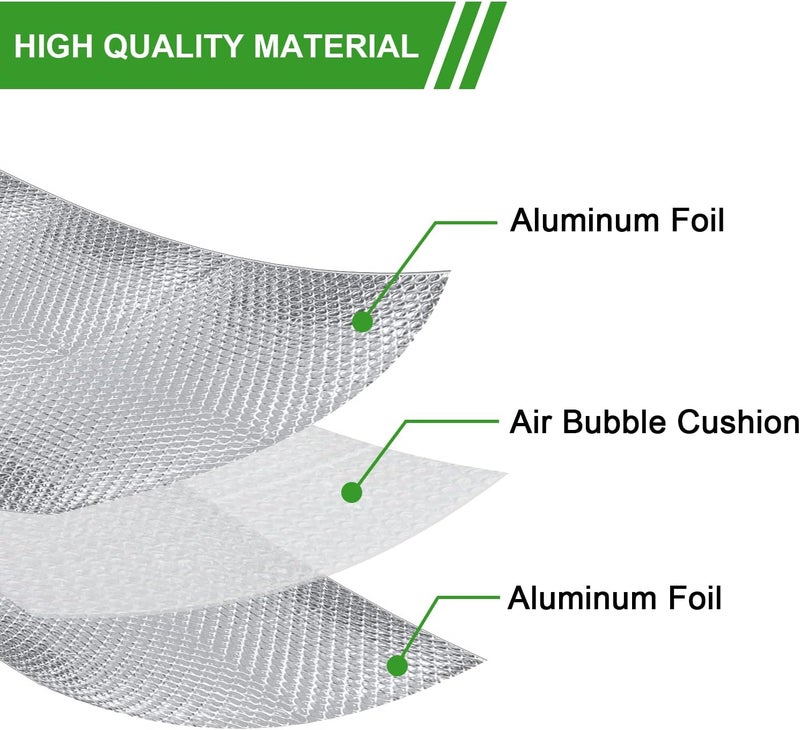 AGHITG Bubble Reflective Window Insulation, 36" W x 10 Ft L, Silver Aluminum, Energy Saving, Temperature Protection, Soundproofing, Privacy - Image 2