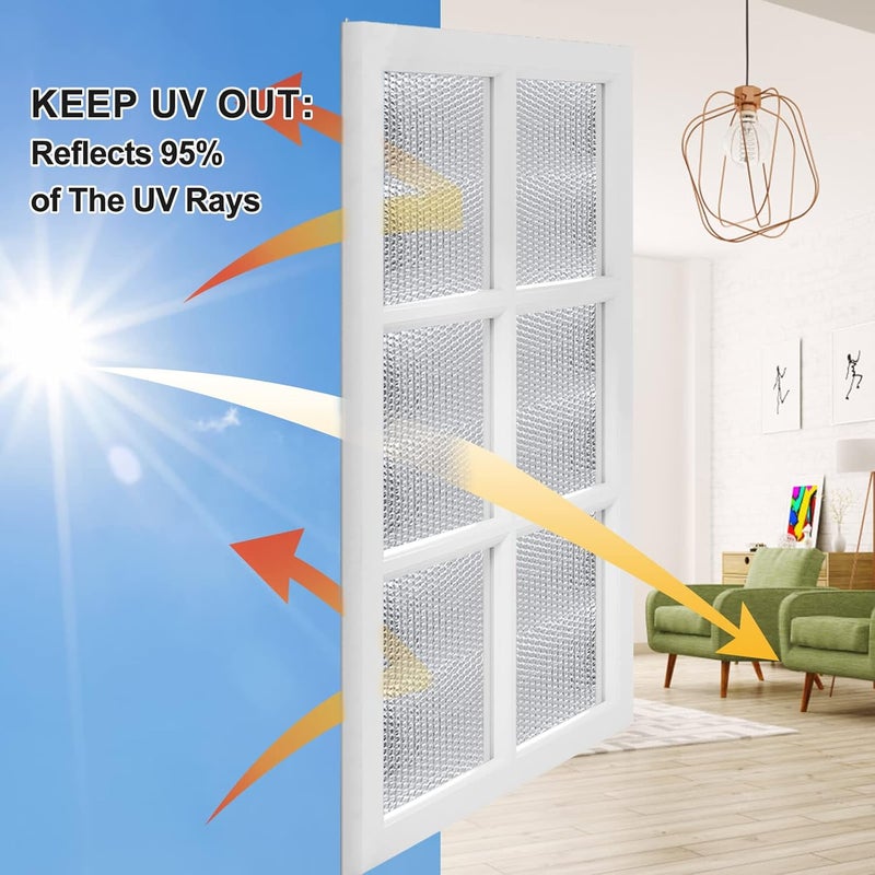 AGHITG Bubble Reflective Window Insulation, 36" W x 10 Ft L, Silver Aluminum, Energy Saving, Temperature Protection, Soundproofing, Privacy - Image 4