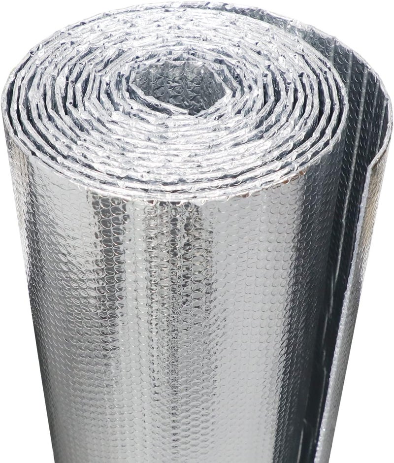 AGHITG Bubble Reflective Window Insulation, 36" W x 10 Ft L, Silver Aluminum, Energy Saving, Temperature Protection, Soundproofing, Privacy - Image 1