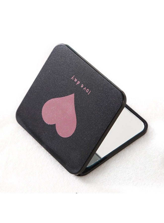 Leeonz Leeonz Premium Travel Makeup Vanity Mirror for Handbag Purse Pocket, Magnifying Beauty Compact Mirror for Girls and Women, Portable Handheld 2-Sided Folding Cosmetic Mirror (Heart Pattern) - Image 4