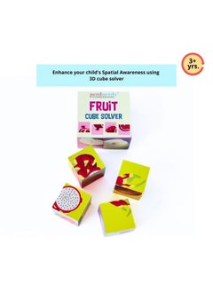 nerdnerdy NerdNerdy Fruit Cube Solver/Set of 4 Wooden Fruit Cubes Enhance Processing Speed, Cognitive Skills and Spatial Awareness in 3+yrs Kids  - Image 2
