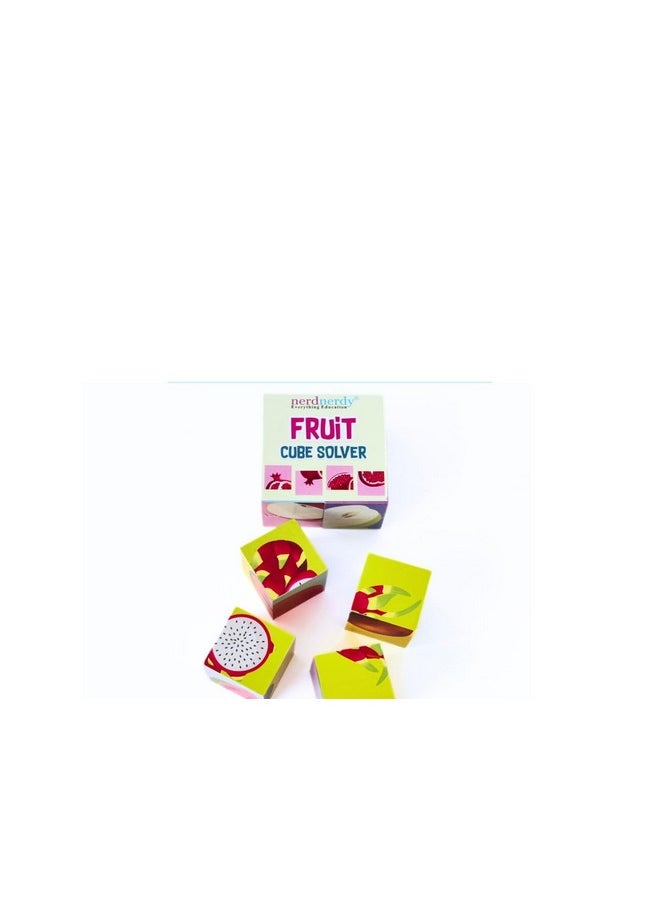 nerdnerdy - NerdNerdy Fruit Cube Solver/Set of 4 Wooden Fruit Cubes Enhance Processing Speed, Cognitive Skills and Spatial Awareness in 3+yrs Kids - Image 1