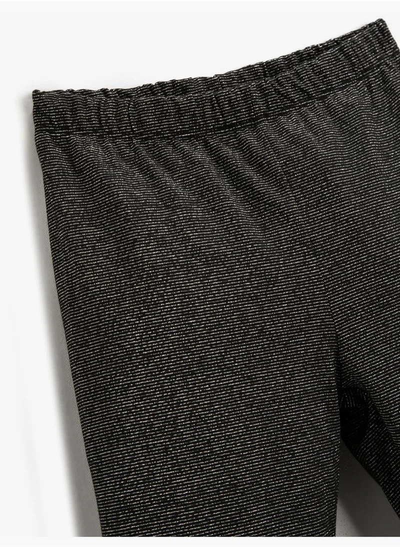 KOTON Elastic Waist Leggings Silvery