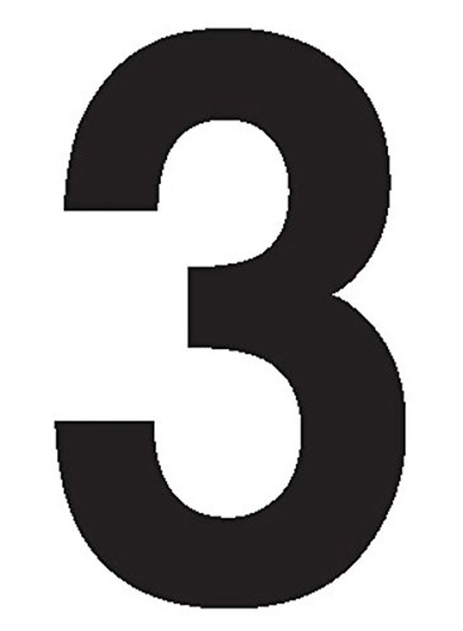 Labelmaster SS4B3 "Number 3" Label, 4", Vinyl (Pack of 25) - Image 1