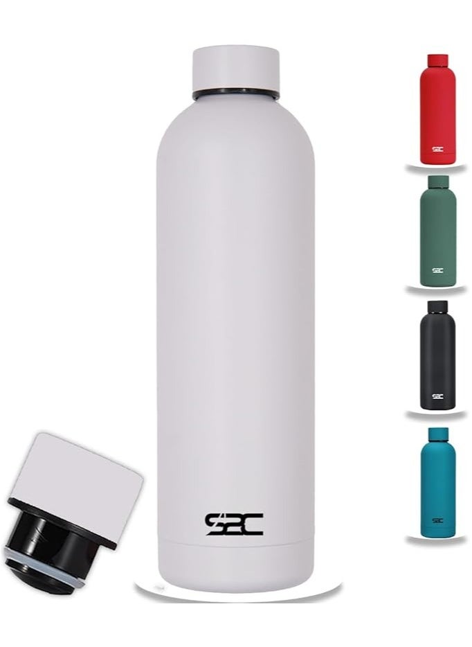 S2C Water Bottle Stainless Steel 750Ml - Double Wall Insulated Water Bottles For Hot Water Gym Bottle Stainless Steel Water Bottle For Kids School Flask Bottle Hot Water Bottle (White, 750Ml)  - Image 1