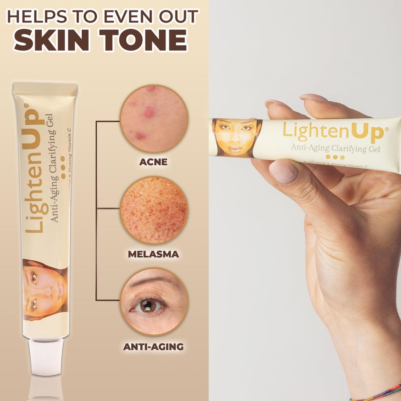 LIGHTENUP جل تفتيح البشرة المضاد للشيخوخة - 1 أونصة سائلة / 30 مل، كريم مضاد للشيخوخة، مع ألفا أربوتين، زيت الأركان، فيتامين C - Image 3