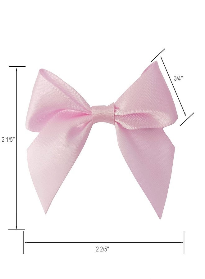 AKLVBL 25 Pack Set Satin Ribbon Bows Pretied Bows with Sticky Gel Pads for Treat Bags, Gift Bags, Bakery Candy Bags and Package Decorating or Gift Decorating (Light Pink - Image 2