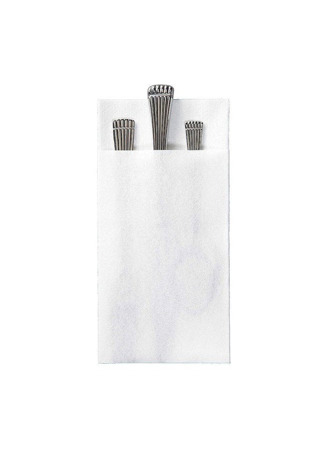 066033 Linen-Like Quickset Dinner Napkin, Unembossed, 1/8 Fold, 17" Length x 15" Width, White (Case of 300)