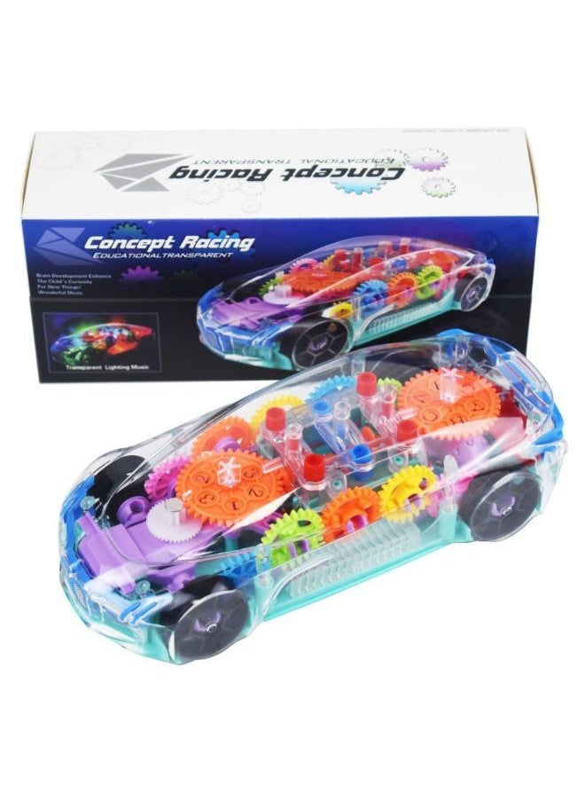 Light-up gear bumper wagon and music sound in attractive colors 