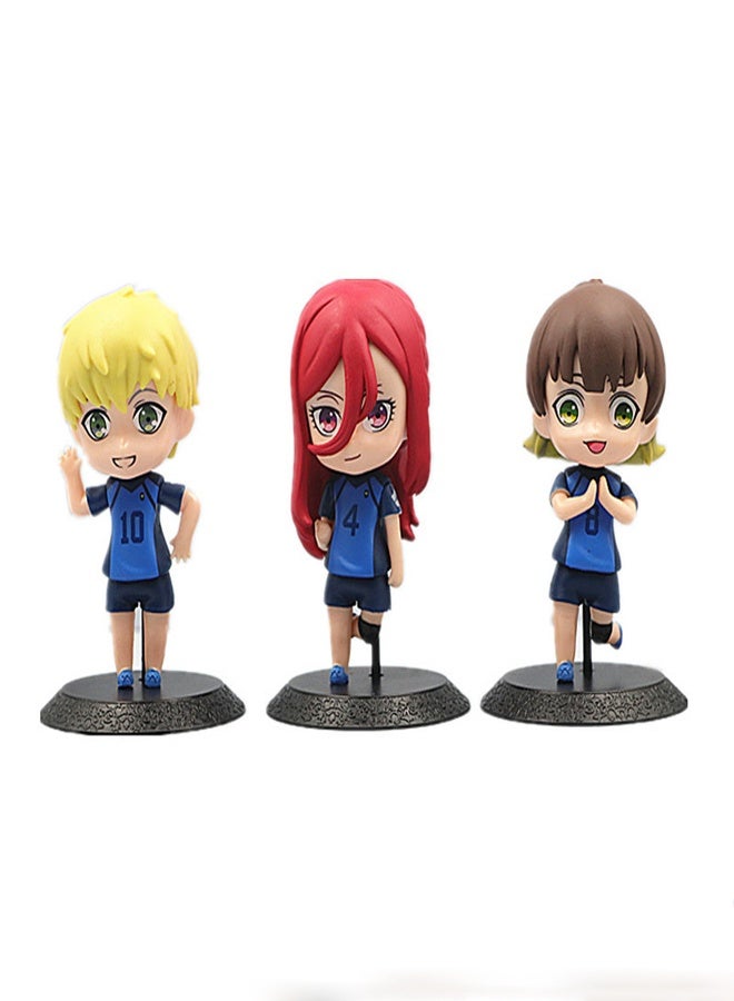 عام 6 قطعة أنيمي الأزرق قفل شخصية نموذج مجموعة المواد البلاستيكية أصيلة تصميم مثالية للشباب - Image 3